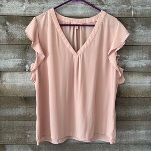 Philosophy Blush Ruffle Sleeve Blouse